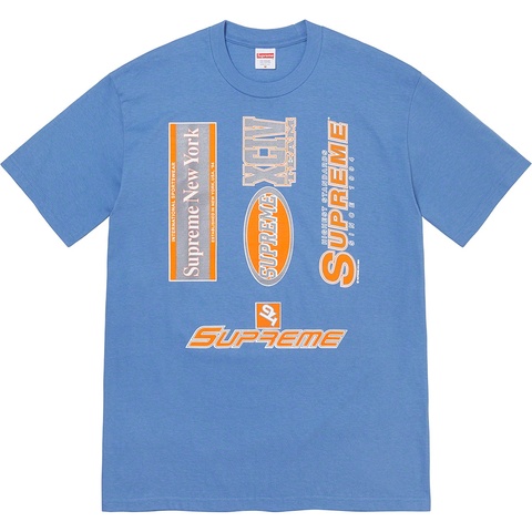 Supreme Multi Logos Tee - Dusty Light Royal