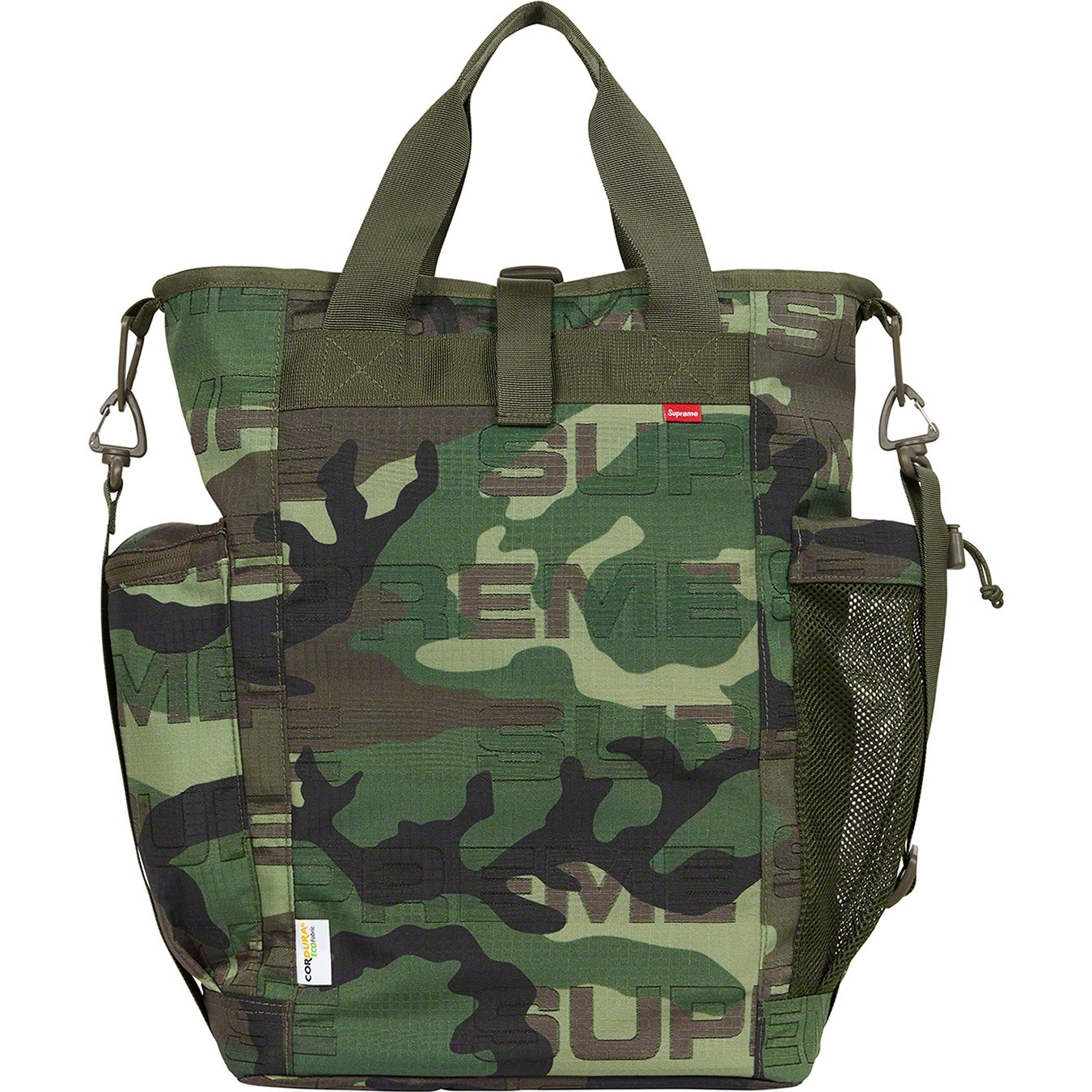 Supreme Utility Tote (FW21) - Woodland Camo - $118