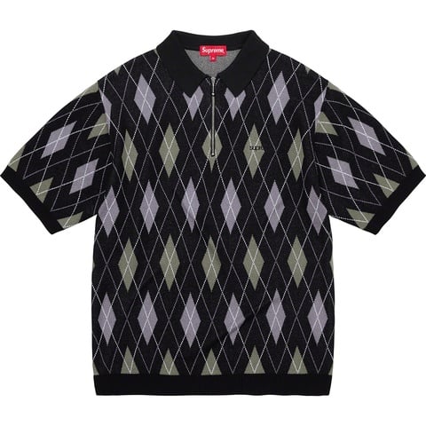 Supreme Argyle Zip Polo - Black