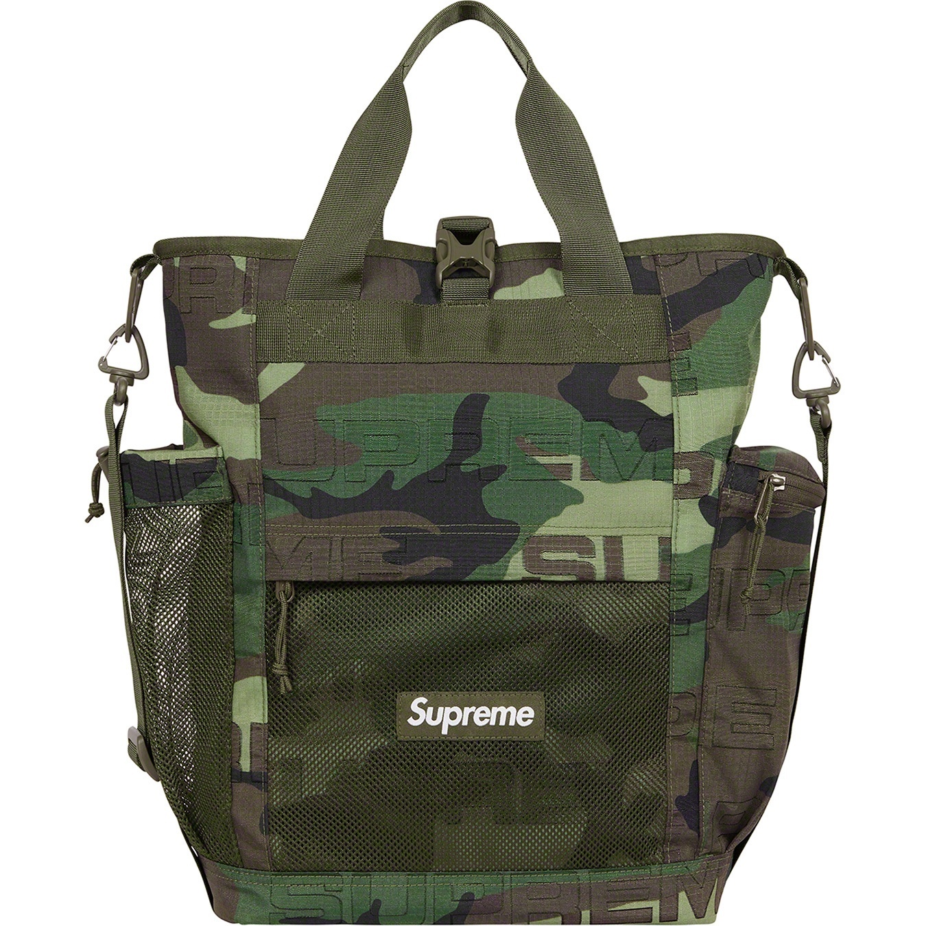 Supreme Utility Tote (FW21) - Woodland Camo - $118