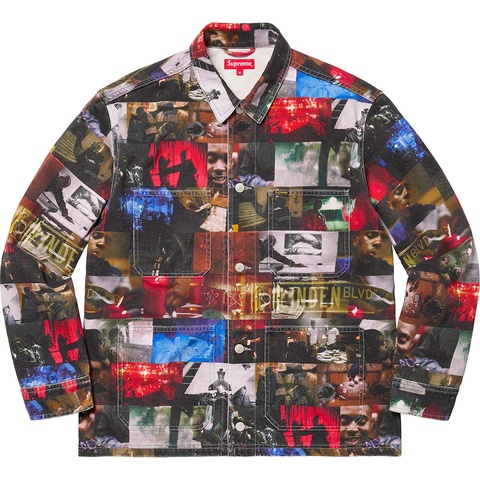 Supreme Nas and DMX Collage Denim Chore Coat - Multicolor