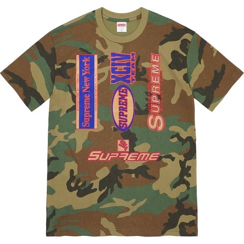 Supreme Multi Logos Tee - Woodland Camo