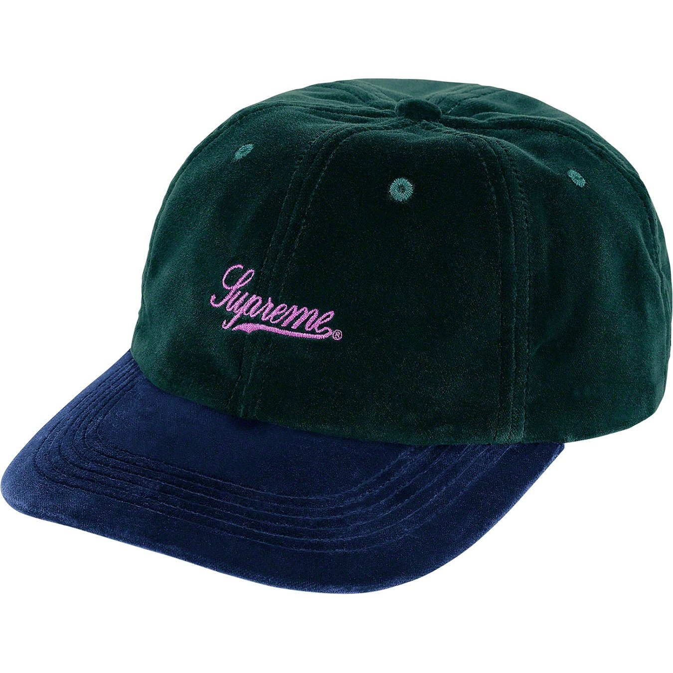 Supreme Velvet 2-Tone 6-Panel (FW21) - Dark Green - $54