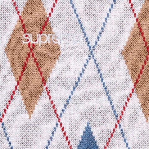 Supreme Argyle Zip Polo - White