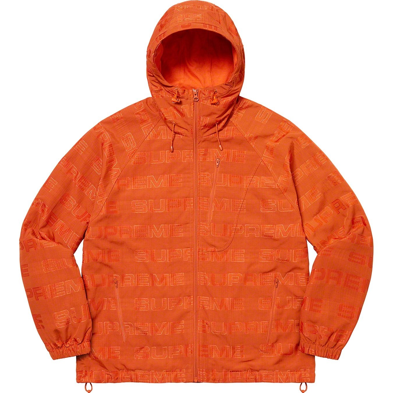 Supreme Logo Ripstop Hooded Track Jacket (FW21) - Orange - $178