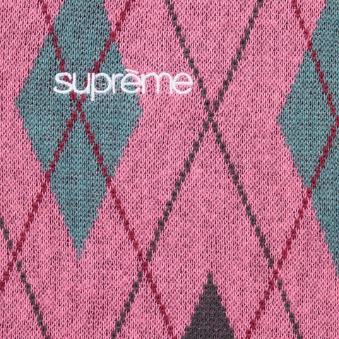 Supreme Argyle Zip Polo - Dusty Magenta