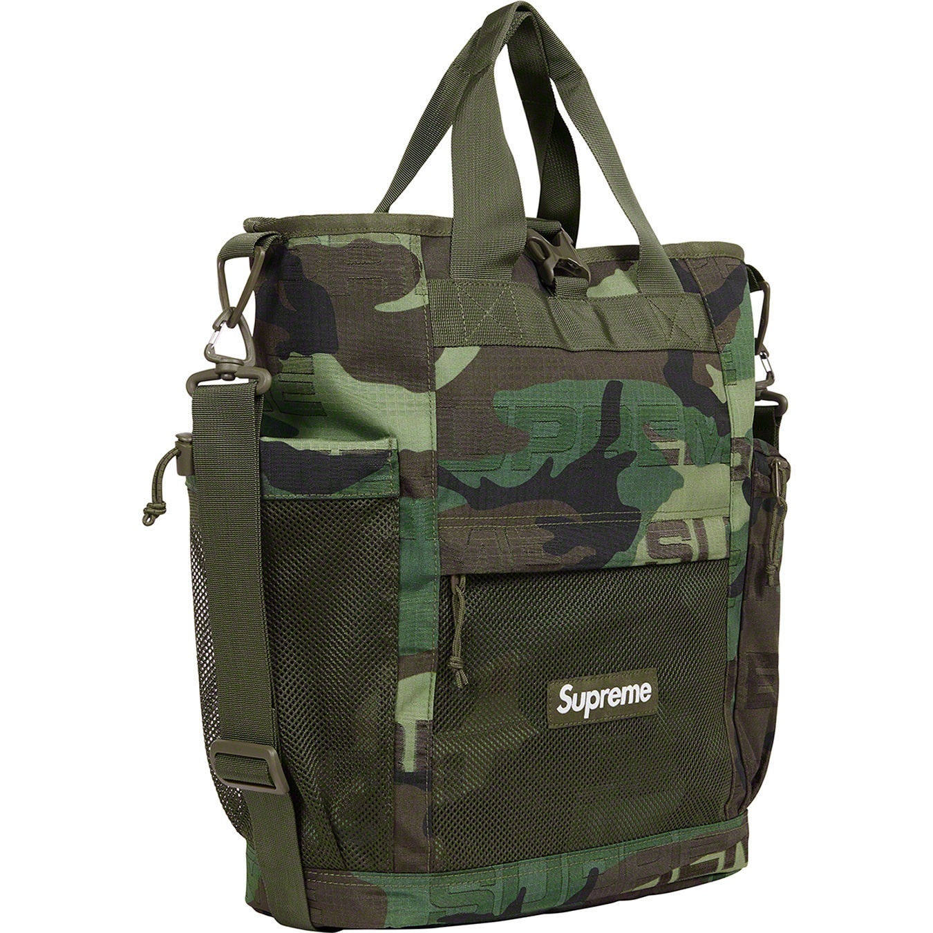 Supreme Utility Tote (FW21) - Woodland Camo - $118