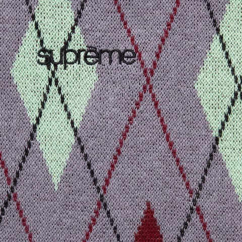 Supreme Argyle Zip Polo - Grey