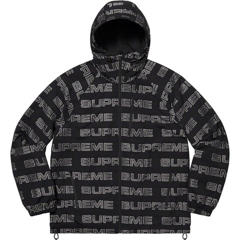 Supreme Logo Ripstop Hooded Track Jacket - Black