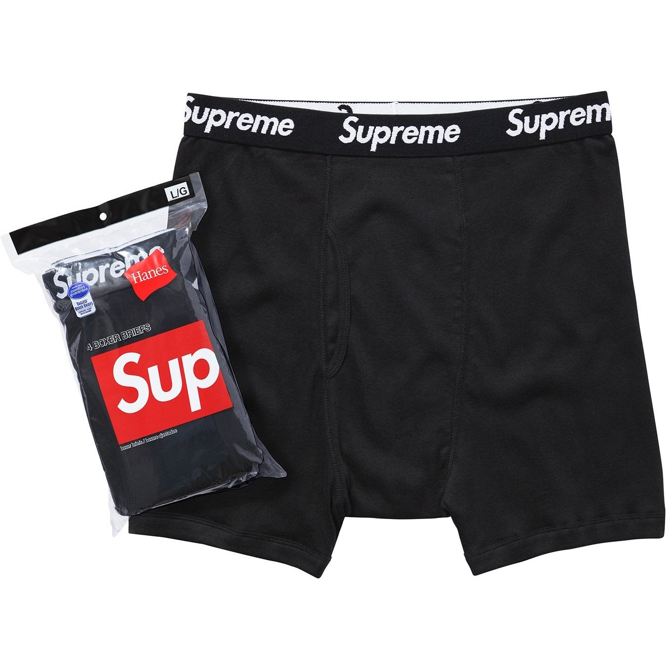 Supreme Supreme Hanes Boxer Briefs (4 Pack) (FW21) - Black