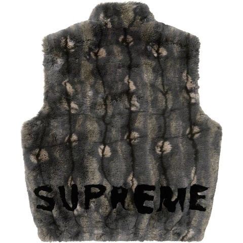 Supreme Faux Fur Hooded Vest - Black