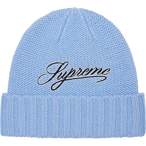 Supreme Script Logo Beanie - Light Blue