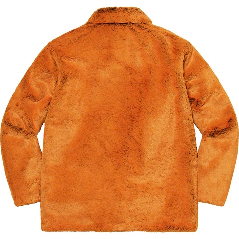 Supreme 2-Tone Faux Fur Shop Coat - Orange