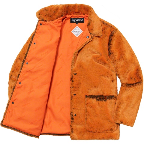Supreme 2-Tone Faux Fur Shop Coat - Orange