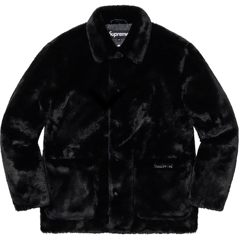 Supreme 2-Tone Faux Fur Shop Coat - Black