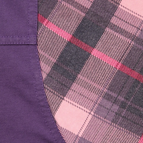Supreme Plaid Sleeve L/S Top - Dusty Purple