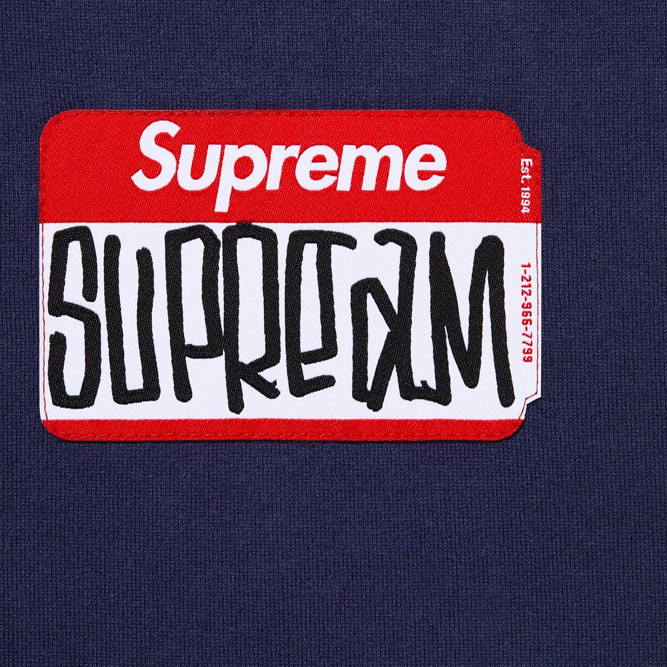 Supreme Gonz Nametag S S Top (FW21) - Washed Navy - $68