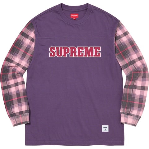 Supreme Plaid Sleeve L/S Top - Dusty Purple