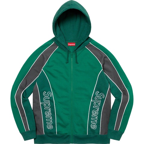 Supreme Track Paneled Zip Up Hooded Sweatshirt - Light Pine