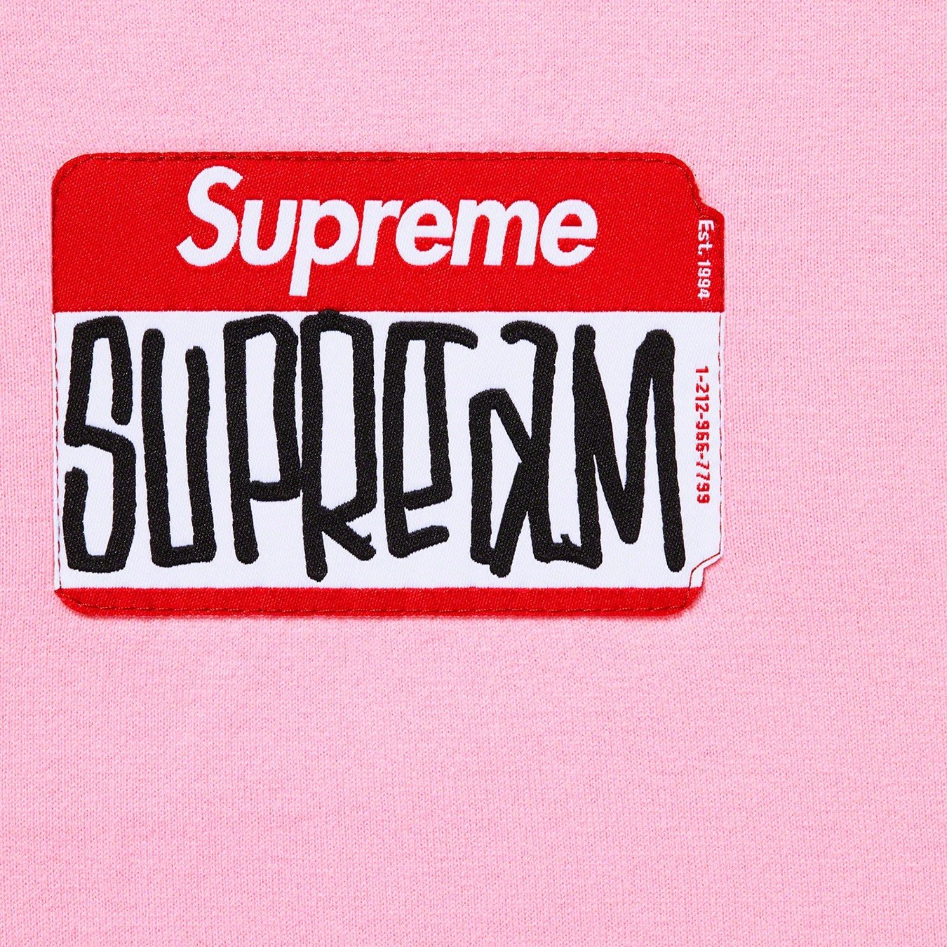 Supreme Gonz Nametag S S Top (FW21) - Pink - $68