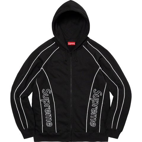 Supreme Track Paneled Zip Up Hooded Sweatshirt - Black