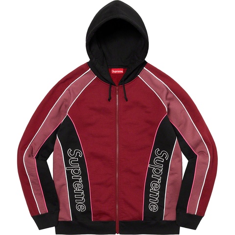 Supreme Track Paneled Zip Up Hooded Sweatshirt - Cardinal
