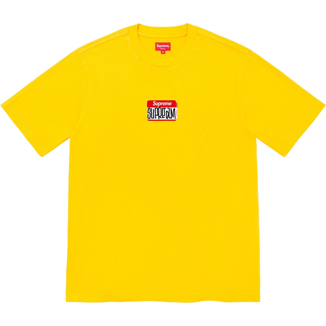 Supreme Gonz Nametag S S Top (FW21) - Yellow - $68
