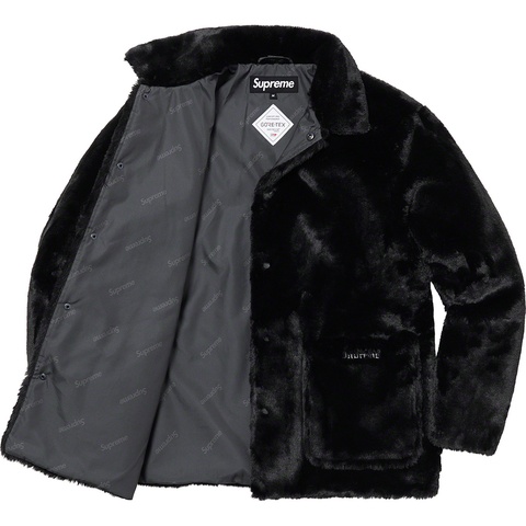Supreme 2-Tone Faux Fur Shop Coat - Black