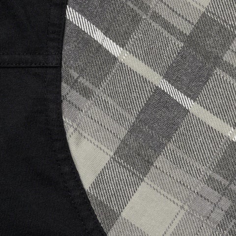 Supreme Plaid Sleeve L/S Top - Black