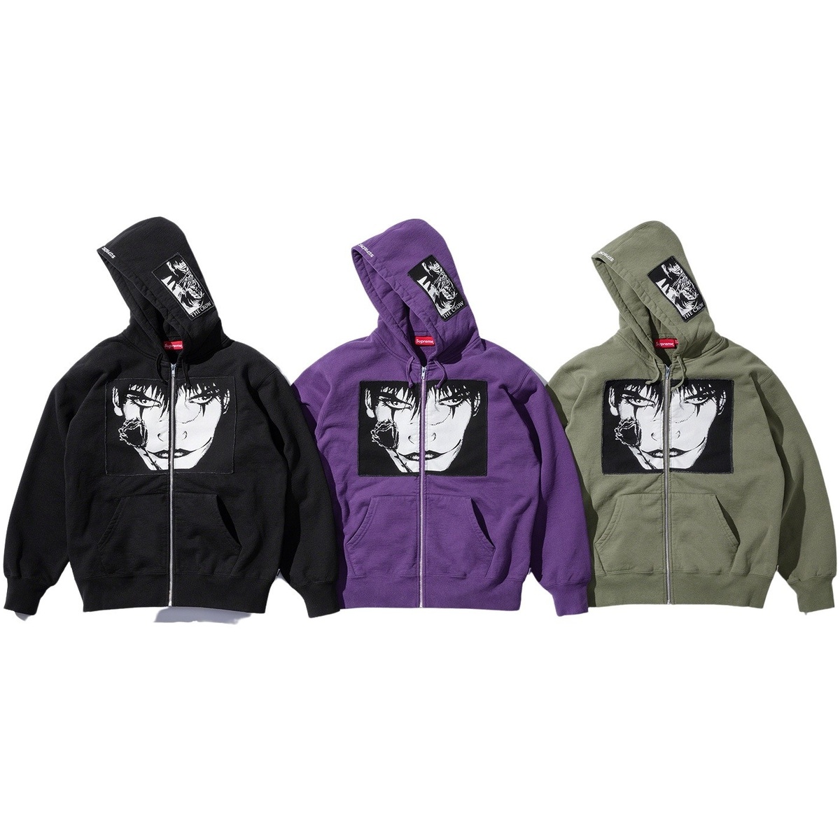 Supreme/The Crow Zip Up Hooded Sweatshirt - Supreme