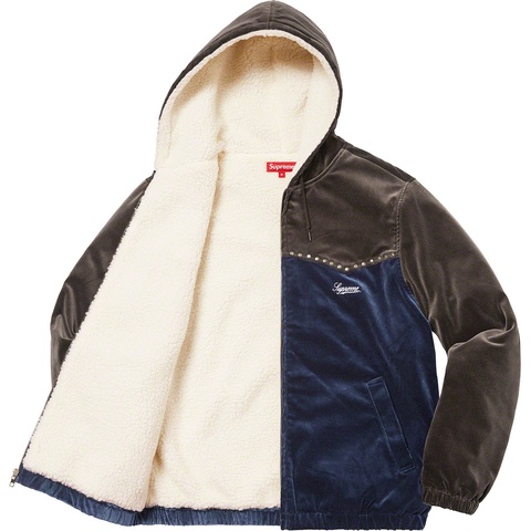 Studded Velvet Hooded Work Jacket - Supreme