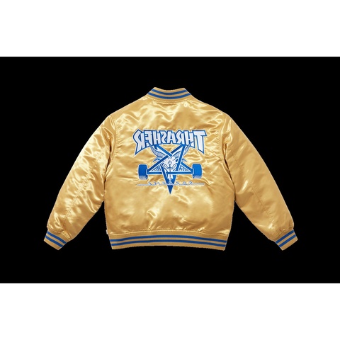 Supreme®/Thrasher® Satin Varsity Jacket - Supreme