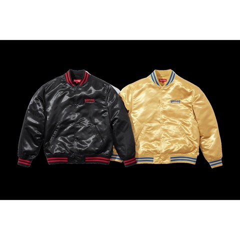 Supreme®/Thrasher® Satin Varsity Jacket - Supreme