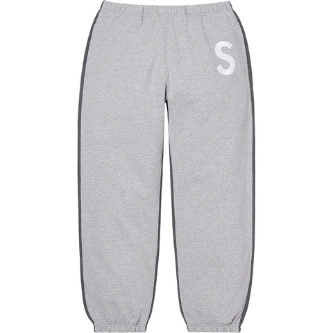 Supreme S Logo Split Sweatpant - Heather Grey