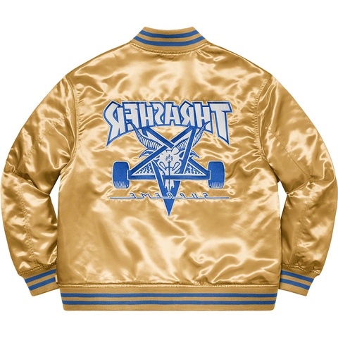 Supreme®/Thrasher® Satin Varsity Jacket - Supreme