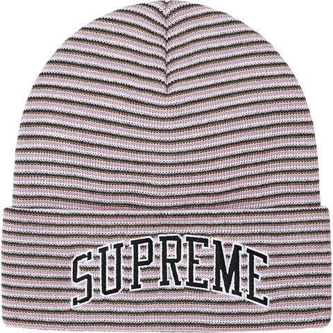 Supreme Rainbow Stripe Beanie - Pink