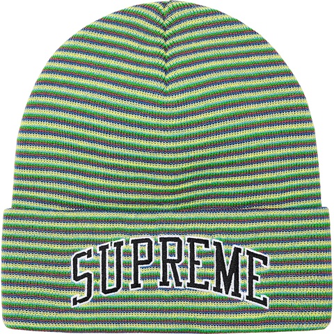 Supreme Rainbow Stripe Beanie - Green