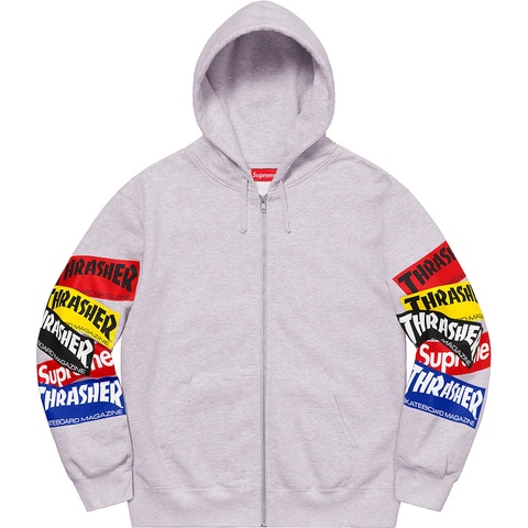 Supreme®/Thrasher® Multi Logo Zip Up Hooded Sweatshirt - Supreme
