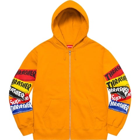 Supreme®/Thrasher® Multi Logo Zip Up Hooded Sweatshirt - Supreme