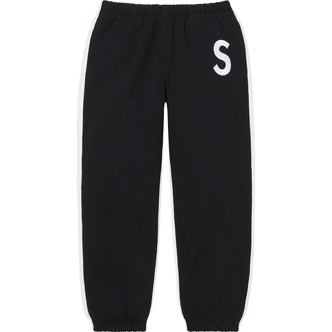 Supreme S Logo Split Sweatpant - Black