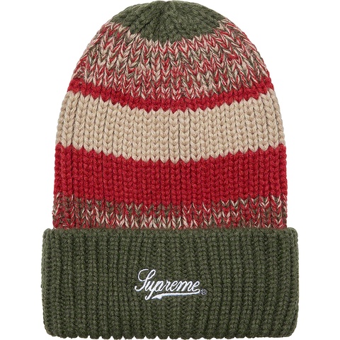 Supreme Mixed Stripe Beanie - Green