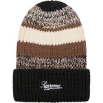 Supreme Mixed Stripe Beanie (FW21) - Black