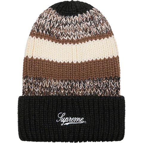 Supreme Mixed Stripe Beanie - Black