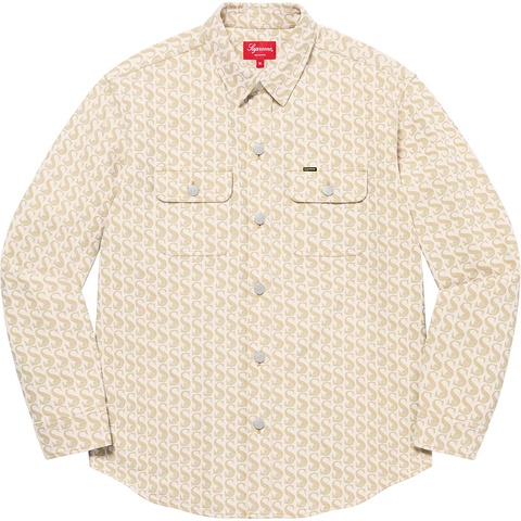 Supreme Monogram Denim Shirt - Tan