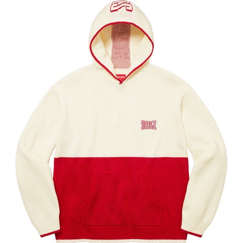 Supreme 2-Tone Hooded Sweater - White