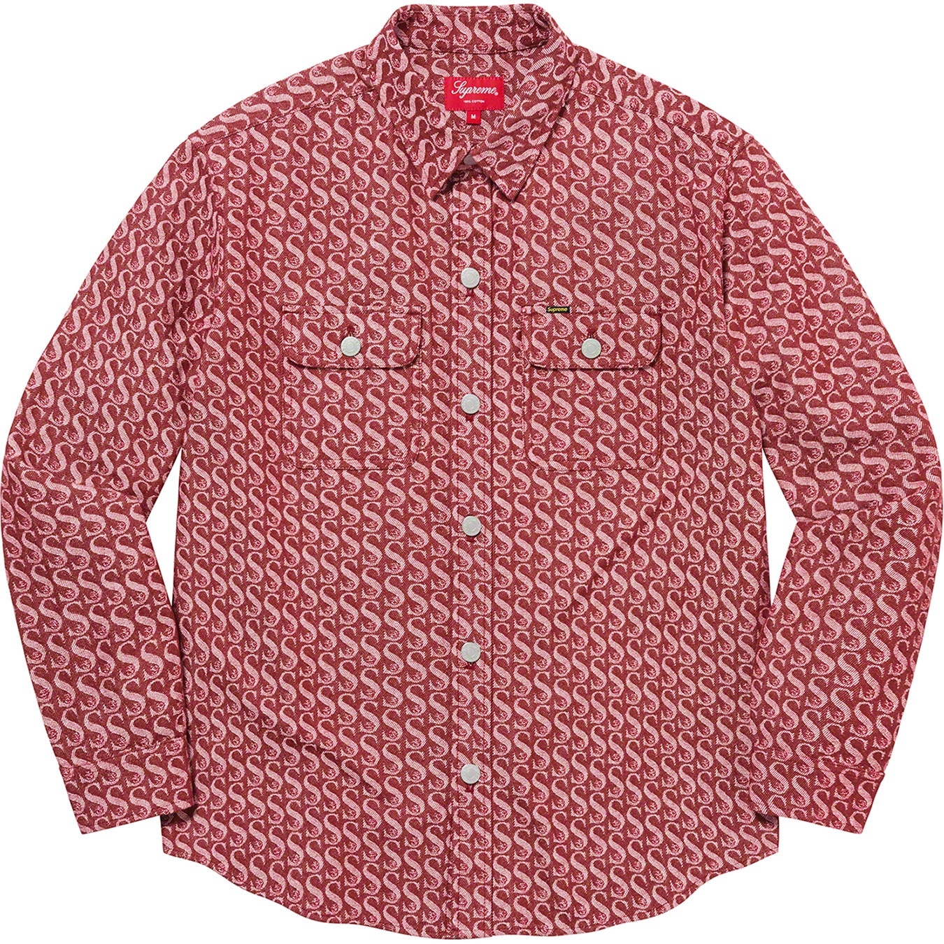 Supreme Monogram Denim Shirt (FW21) - Red - $148