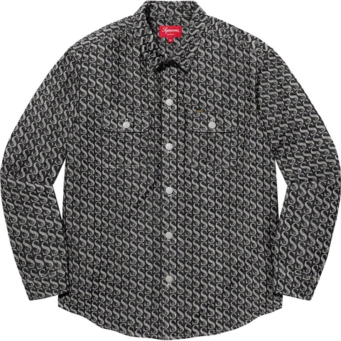 Supreme Monogram Denim Shirt - Black