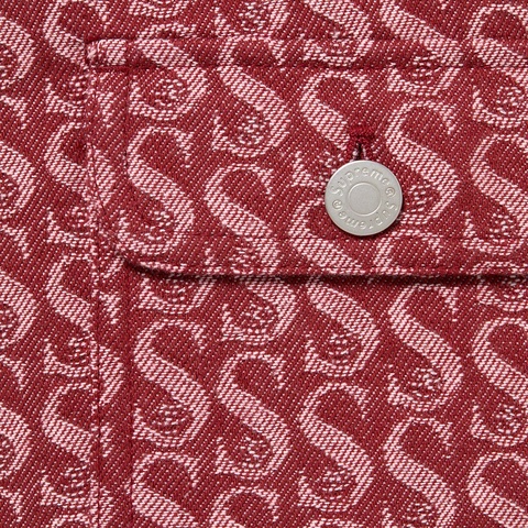 Supreme Monogram Denim Shirt - Red