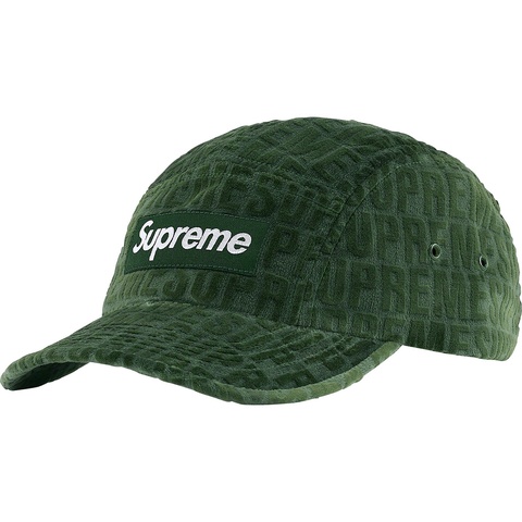 Supreme Velvet Pattern Camp Cap - Olive