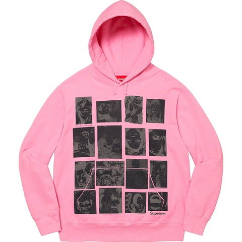 Supreme Collage Grid Hooded Sweatshirt - Pink